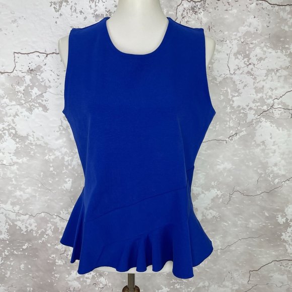 J. Crew Peplum Hem Knit Sleeveless Cobalt Blue Large Top NWT - Picture 6 of 6